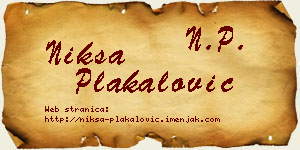 Nikša Plakalović vizit kartica